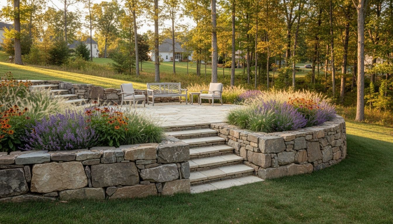 擁壁と段差のある裏庭。造園家を頼みたいケース