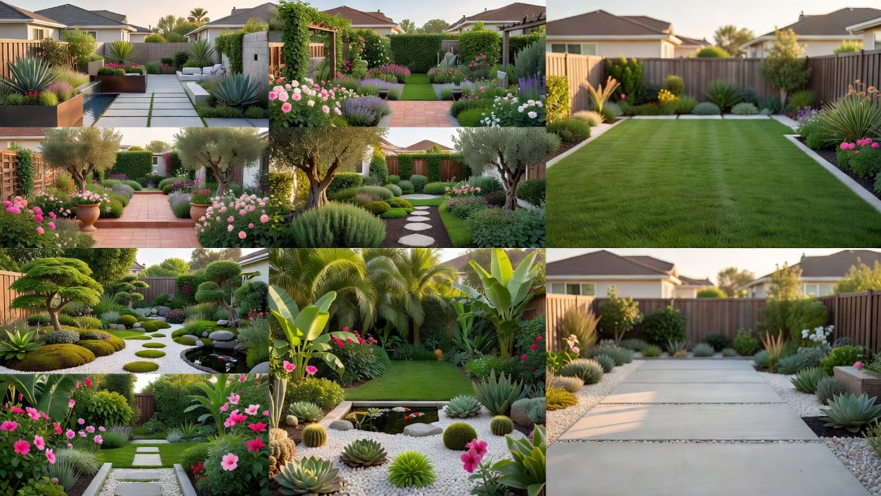 A single backyard shown in many FlorAI garden styles versus a limited set from a typical app