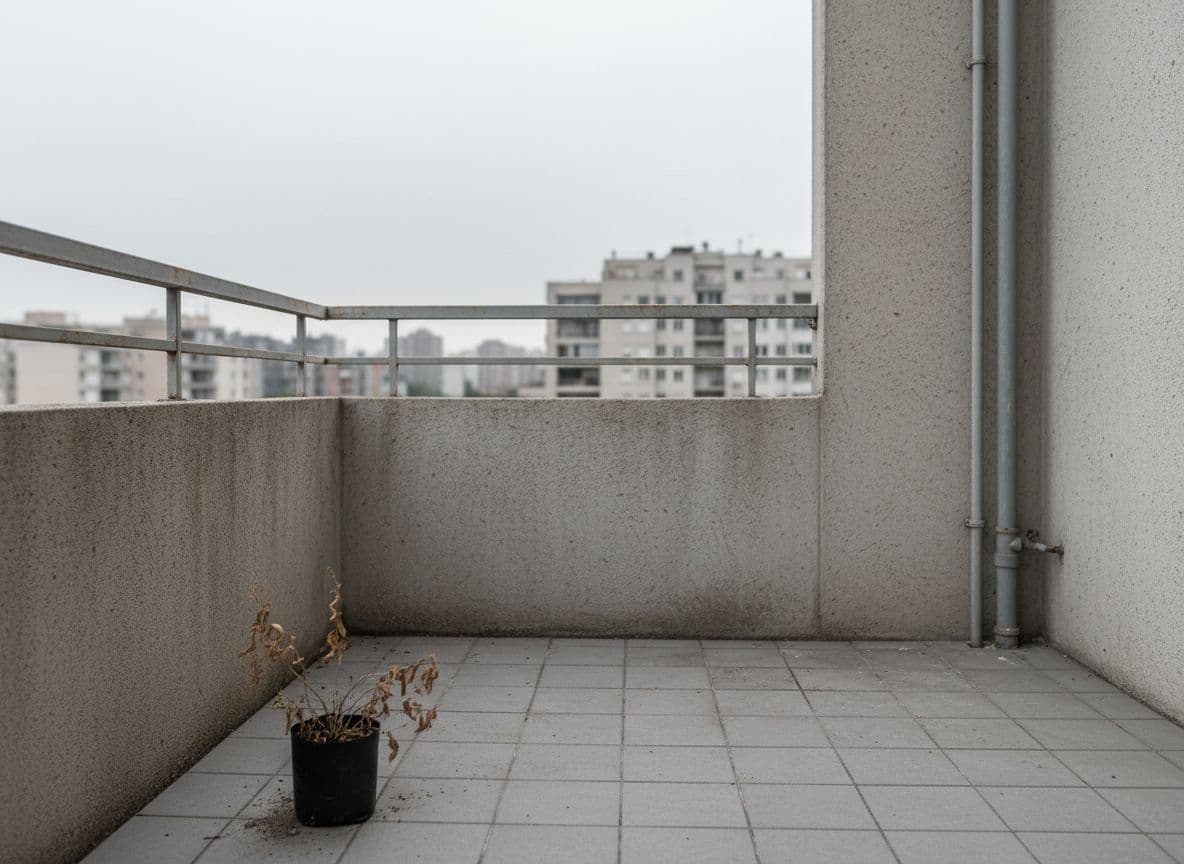 Leerer Balkon vor FlorAI Balkondesign