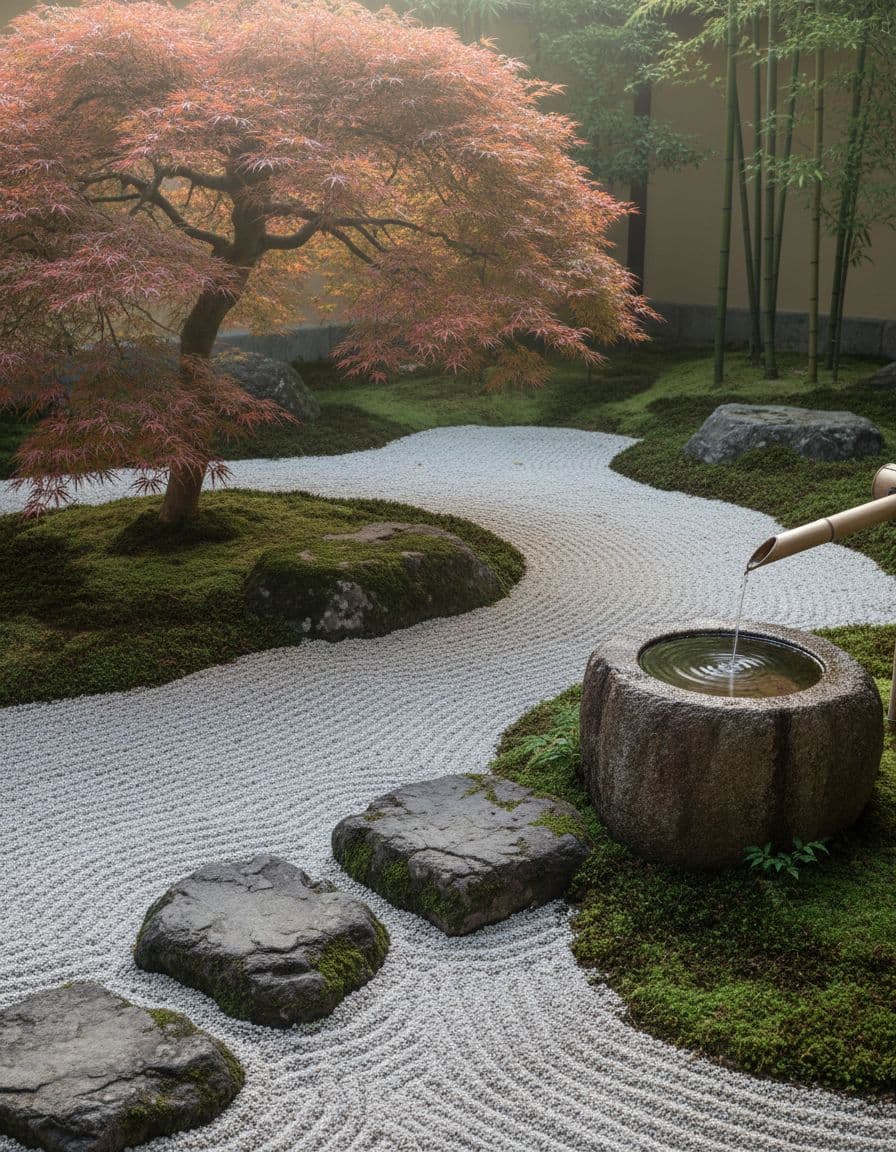 Jardim japonês prévia gerada pelo FlorAI Design de Jardim com IA